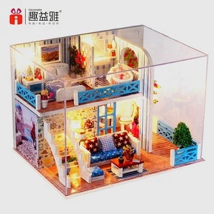 With Light And Music Wooden Dollhouse Full Size+Building Tool For Dollhouse