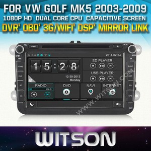 WITSON for VW GOLF(MK5) 2003-2009 CAR DVD WITH CHIPSET 1080P 8G ROM WIFI 3G INTERNET DVR SUPPORT