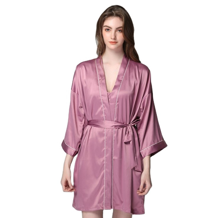 Cosier Buy Womens Silk Satin Pajamas Sleeved Ice Silk Bathrobe For Homewear ...