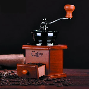 Wooden manual coffee grinder/portable wooden hand coffee grinder