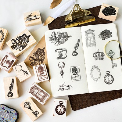 Wooden Stamp Rubber Signet DIY stamps scrapbooking for Planner Card Making