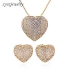 Xingyu jewelry Heart Jewelry set 18k gold plated CZ earrings and pendants necklace heart jewellery sets