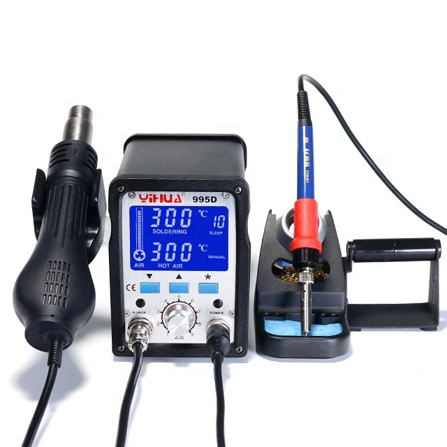 YIHUA 995D 60W soldering iron LCD display screen SMD hot air desoldering rework soldering station