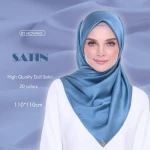 Yiwu wholesaler factory popular matte stain square hijab pure plain satin silk bawal scarf headwear dubai hijab&amp;shawls