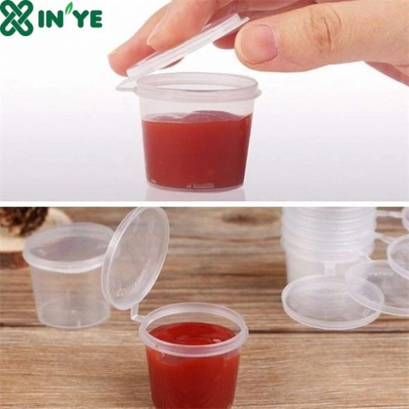 Yogurt Plastic PP Cups, Condiment Saucer Disposable Pudding Plastic Cups with Lids