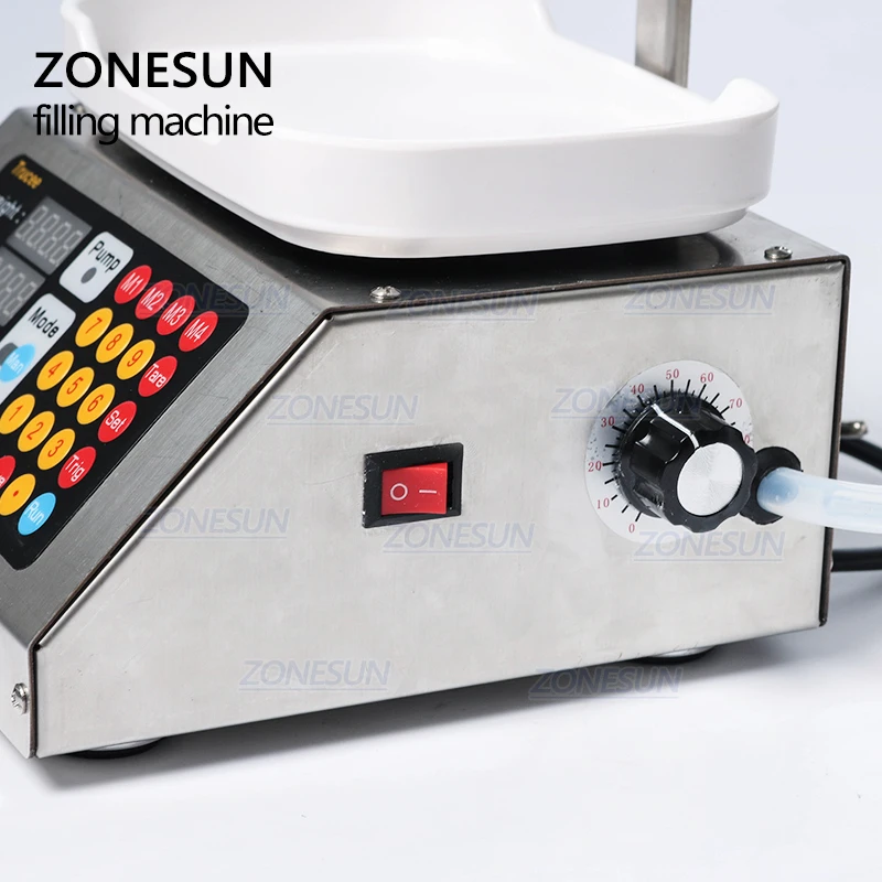 ZONESUN 10-3000ml Small Automatic CNC Liquid Filling Machine 220V Perfume Weighing Filling Machine Milk Drink Filler