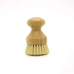 ZS02 Custom logo handheld natural pan pot vegetable dish bamboo kitchen scrub cleaning dish brush