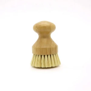ZS02 Custom logo handheld natural pan pot vegetable dish bamboo kitchen scrub cleaning dish brush