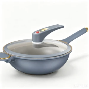 32cm Non-Stick Titanium Wok With Steamer Tray Micro Pressure Glass Lid Induction Gas Stove Compatible Healthy Coating F