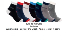 Men's socks- Days of week- Ankle.