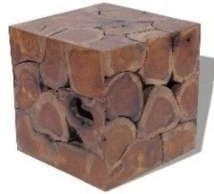 vidaXL Stool Brown Solid teak wood Medium Hardwood Wooden Stool