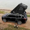 New Design Triangle Hard Shell Roof Top Tent Waterproof Oxford Fabric Auto Hydraulic Pop Up Car Tent For Family Self-dr
