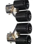 BMW M Style Carbon Fiber Exhaust Muffler 63mm Inlet Stainless Steel Titanium Quad Tips Compatible G2X M340 M440 G4X M24