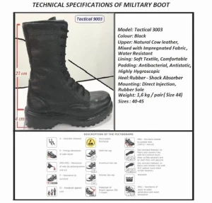 Tactical Military Boots, Genuine Leather,