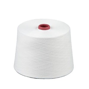 100% polyester ring spun yarn 30/1 raw white
