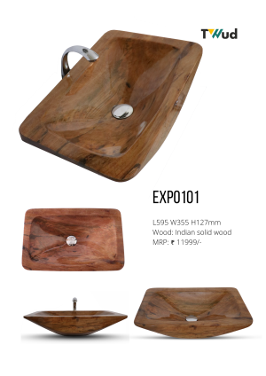 table top wooden designed wash basin for  office home restaurant