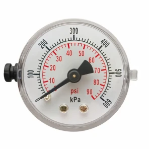 Car Pressure Gauge 1-3/5" Dial Back Mount,0-90 Psi 600 Kpa, Dual Scale Measurement Tool, Test Accessory