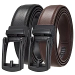 Men's real leather belt two layers of cowhide business fake needle buckle fashion high-grade belt