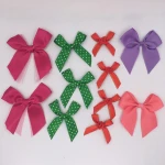 Gift bows Customized ribbon bow with customized logo polyester hand-knotted gift packaging bow accessories wholesale
