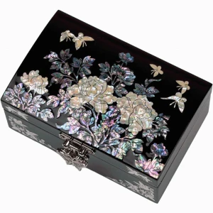 February Mountain Mother Of Pearl Jewelry Box 13bx