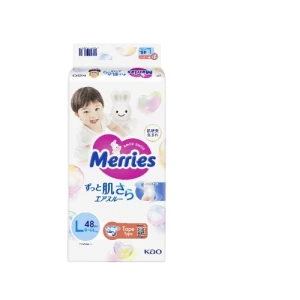 Merries Super Premium Tape Baby Diaper Super Jumbo pack (9-14kg) L 48s