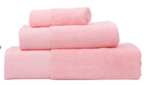 Wholesale High Quality 100%Cotton Bath Towel  Pink With Logo Hotel Towel