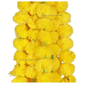 SPHINX Artificial Marigold Fluffy Flowers Garlands 30 Flowers per string Approx 4.5 ft