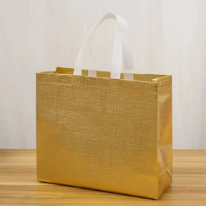 Golden Silver Laser Non Woven Bag,  Shopping Bag