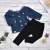 Import 1-6Yrs Baby Toddler Clothes 2 Pcs Set  Off Shoulder Denim Top with Pant Fall Outfit from China