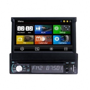 1 Din Car DVD Player With 7 Inch Flip out Screen Detachable Panel BT GPS Car Radio Support AUX-In RDS TF/USB  Mirror Link