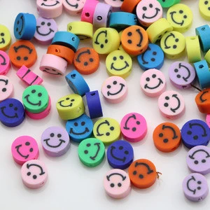 10 mm Polymer Clay Fimo Round beads Smile Style Polymer Clay Spacer Loose Beads For DIY Bracelet Necklace Accessories