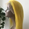 100% human hair cheap lace front wig instock Blue Yellow color full lace wig for lady