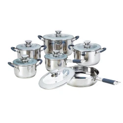 12 pcs stainless steel kitchen pots and pans cookware sets