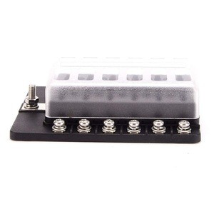 12 Way Fuse Block Boat Blade Fuse Box Red LED Indicator Boxes For Automotive Marine RV UTV Truck with Wiring Terminal
