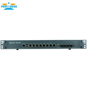 19 inch standard 1U server Core i5 8400 with 8*NICs and 4*Fiber SFP 10000M LAN for Firewall Appliance Network Security computer