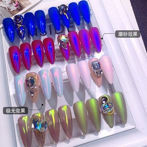 1Box * Transparent Solid nail powder aurora /nail glitter powder magic Ice Pearl Effect Neon Chrome Rainbow glitter nail powder