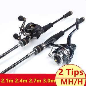 2 Tips MH/H Fly Fishing Rod Carbon Spinning Fishing Rod Baitcasting Fishing Pole Pesca Saltwater Rod