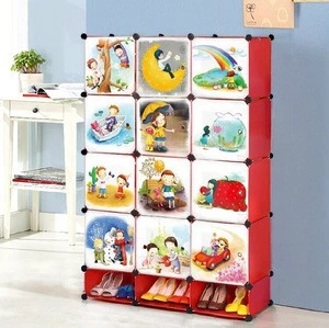 2015 Children room storage cabinet baby cardboard furniture storage beauty shelves plastic adjustable cabinet