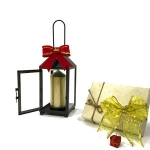 2018 Best selling  home decoration Block  Christmas glitter metal lanterns