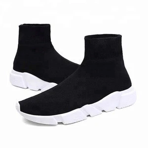 2018 Latest New Wholesale Custom Elastic Knitting Sports High Top Women Sneakers Sock Casual Shoes