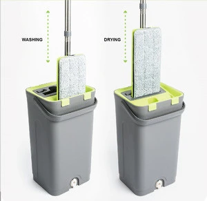 2019 new design self-wash & dry flat mop and bucket set