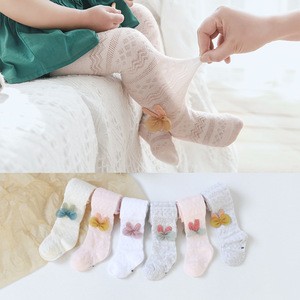 2020 baby summer tights little hole mesh pantyhose newborn cotton Breathable nets pantyhose velvet Tight 0-2/2-5Y stockings