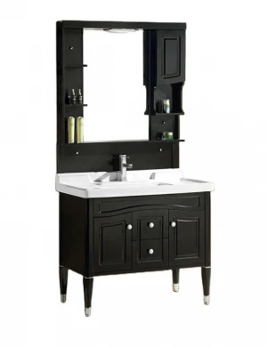 2020 Hangzhou factory supplying smart black bathroom mirror cabinet bathroom furniture for wholesale