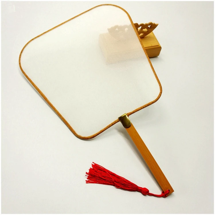 2020 luxury palm silk hand fan bamboo handle handmade craft as gift for wedding party dancing business Diy