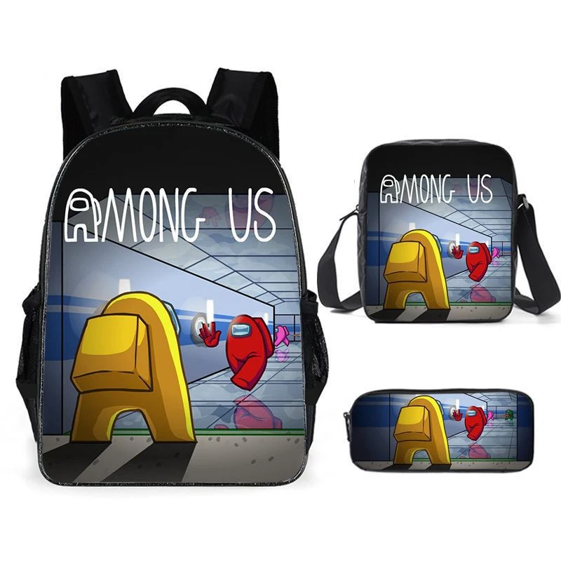 2020 New Among US 3D Print Backpack Shoulder Pencil bag 3 sets waterproof backpack