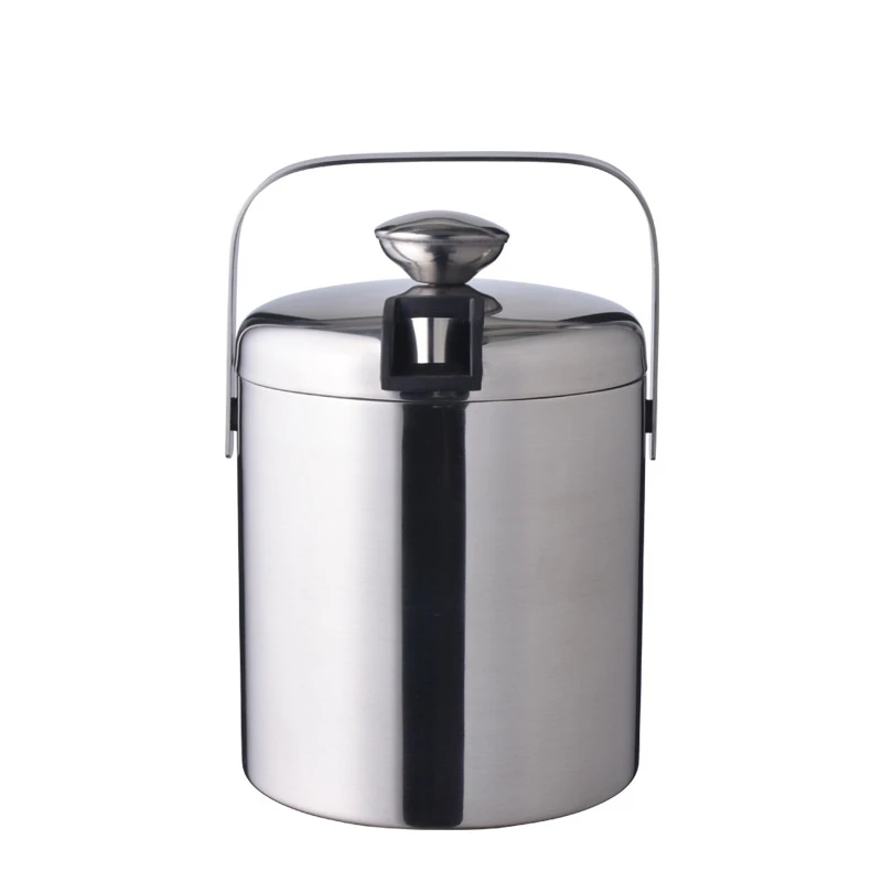 2021 1300ml Silver Minimalist Stainless Steel Bucket For Ice