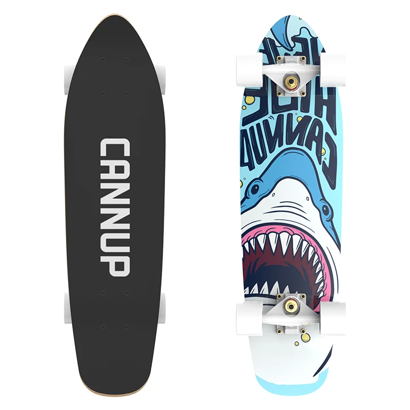2021 Hot Sell Skate Board  Wholesale Canadian Maple Deck Wooden Fish Longboard Skateboard