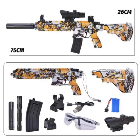 2022 Toy Guns Rechargeable AKM Water gelatin Splatter Ball  M416 With Gun Ammo gelatin Beads Electric Outdoor