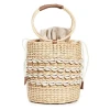 2023 New arrival fashion small rounded basket mini Corn Husk lady bucket handbags