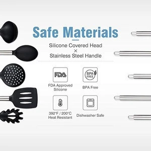 23 Stainless Steel Silicone Cooking Utensils Set and Rackaphile  Nonstick Kitchen Tools and Gadgets